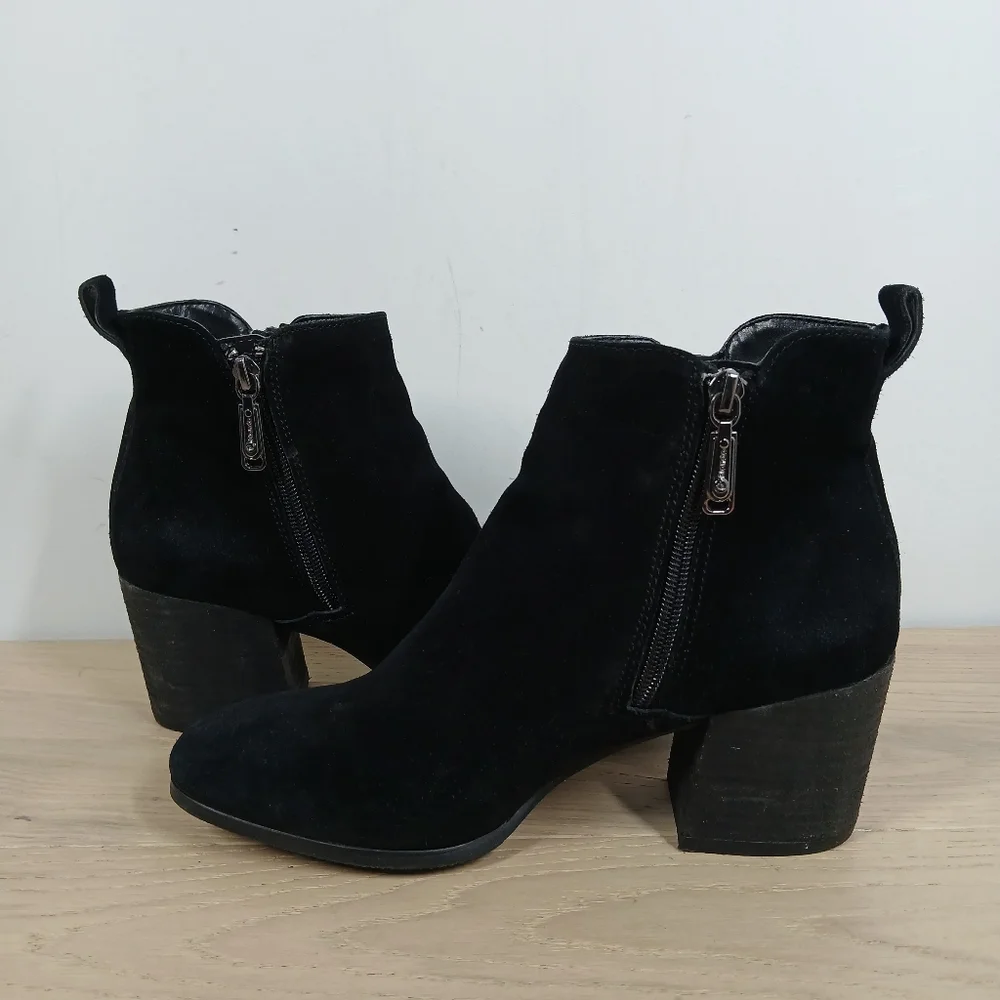 Blondo Black‎ Leather Block Heel Ankle Boots Waterproof 1542 - Picture 4 of 12